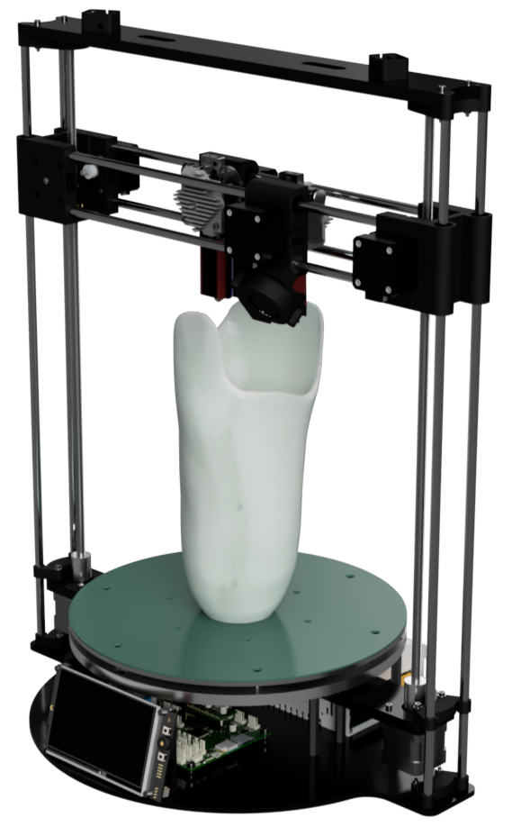 CAD render of the prototype POLAR 3D printer
